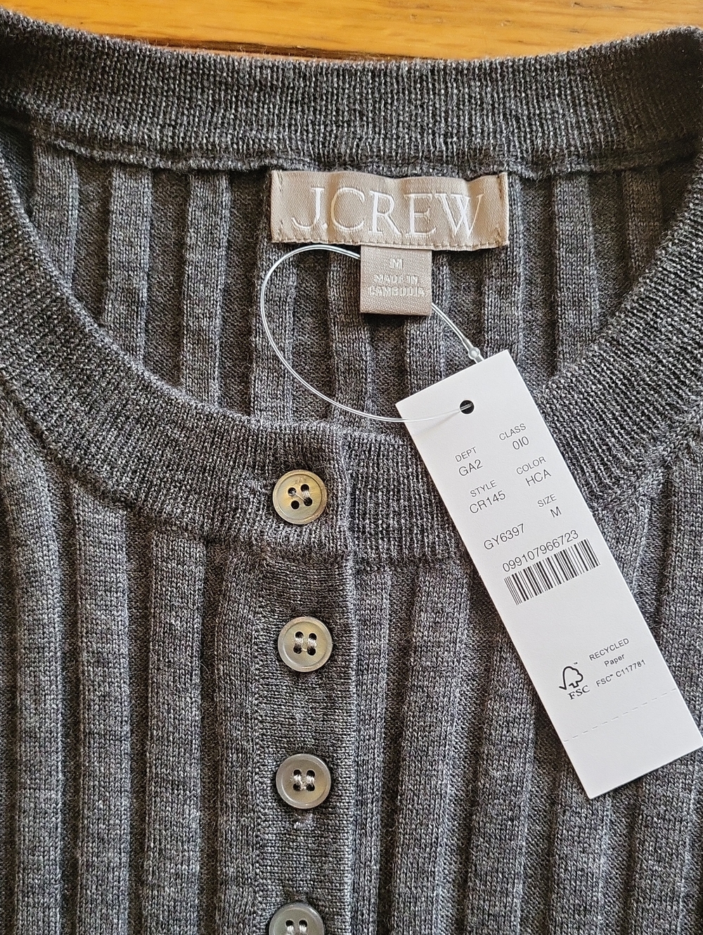 Merino Wool Wide Rib Cardigan - Picture 2 of 7